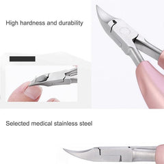 Dual Function Stainless Steel Nail Clipper Set for Paronychia - Olecranon Nipper & Ingrown Nail Lifter