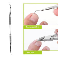 Dual Function Stainless Steel Nail Clipper Set for Paronychia - Olecranon Nipper & Ingrown Nail Lifter