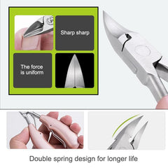 Dual Function Stainless Steel Nail Clipper Set for Paronychia - Olecranon Nipper & Ingrown Nail Lifter