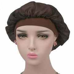 Satin Bonnet for Long Hair - Coconut Nightcap Air Conditioning Cap with Wide Band