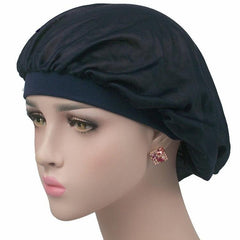 Satin Bonnet for Long Hair - Coconut Nightcap Air Conditioning Cap with Wide Band