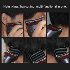 HJ-2018 Rechargeable Men's Electric Hair Clipper with Rinseable Blade and Styling Accessories, Standard Version, CN Plug