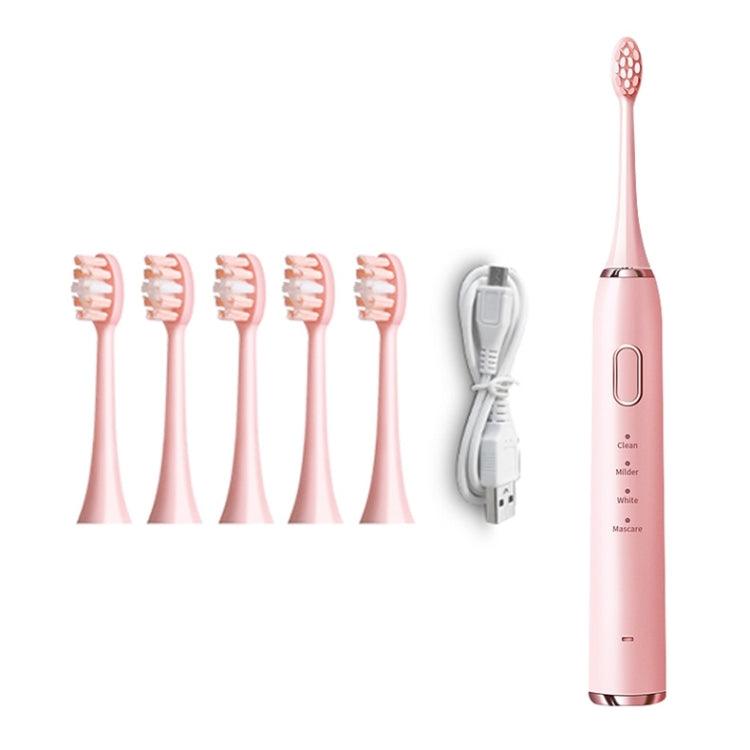 Lenovo B002.1-C2 Luxury USB Charging Sonic Electric Toothbrush with Antibacterial Brush Heads - 4 Cleaning Modes, Waterproof Design