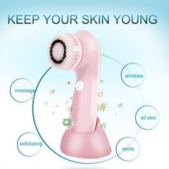 Portable 3-in-1 USB Facial Cleansing Brush for Deep Pore and Blackhead Removal