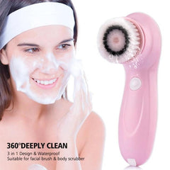 Portable 3-in-1 USB Facial Cleansing Brush for Deep Pore and Blackhead Removal