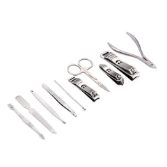 Deluxe 10-Piece Nail Care & Grooming Kit with Leather Case