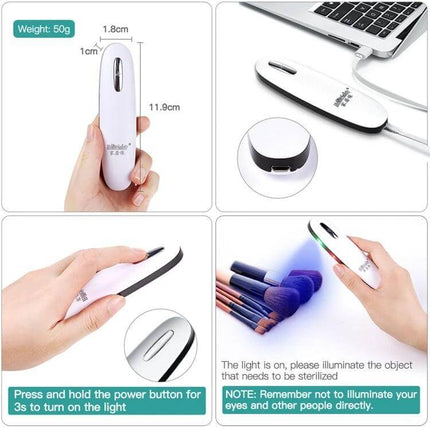 Portable UVC LED Light Sterilizer Handheld Disinfection Lamp compact handheld UVC sterilizer for phones makeup brushes and baby items