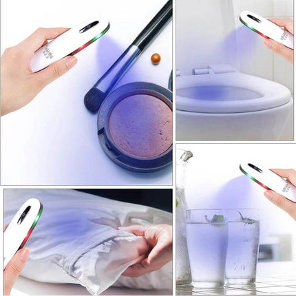 Portable UVC LED Light Sterilizer Handheld Disinfection Lamp sanitizing makeup, phone, pillow and glass surfaces on the go