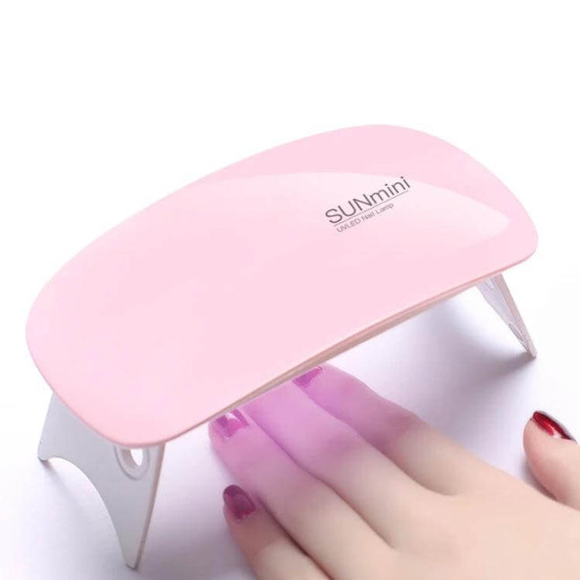Sun Mini Nail Lamp For Gel Nails Compact For Home Use - pink folding portable LED gel nail curing lamp for travel and home touch-ups