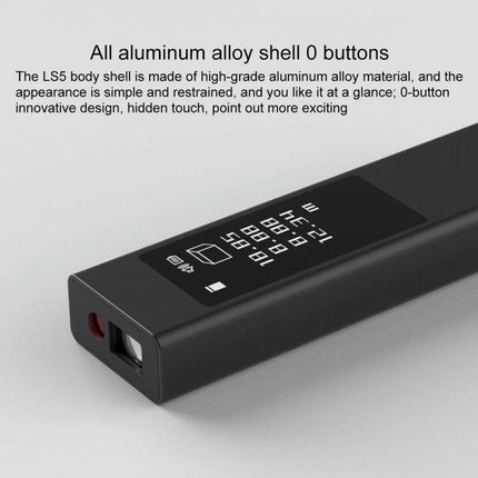 Xiaomi Youpin DUKA LS5 Touch Screen Laser Distance Measurer sleek black aluminum alloy body with full touch OLED display