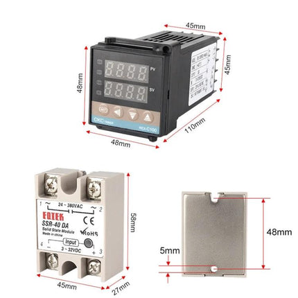 Practical Thermostat Kit for Temperature Control with Relay PID controller, solid state relay, and thermocouple kit for home brewing and precise temp control