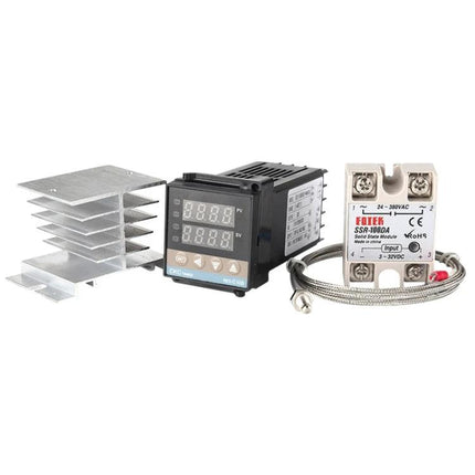 Temperature Control Thermostat Kit for Heating and Cooling Systems with PID controller, solid-state relay, thermocouple and heat sink