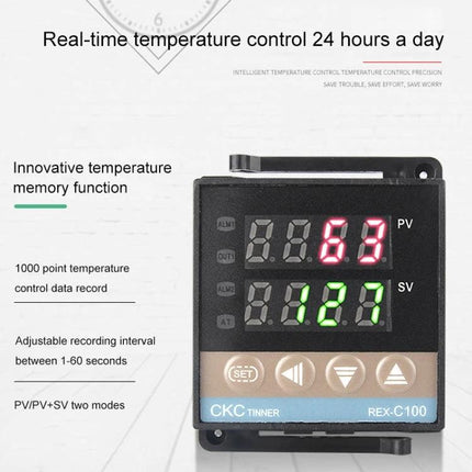 Temperature Control Thermostat Kit for Heating and Cooling Systems digital PID controller with SSR thermocouple and heat sink for precise brewing/industrial temperature control