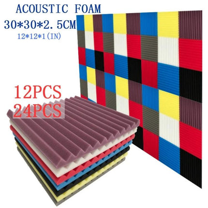 Acoustic Foam for Everyday Home Recording Spaces - multicolor 12/24pcs wall panels reduce echo for home office, podcasting, and casual music practice