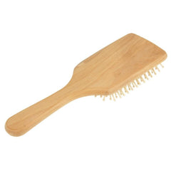 Large Ergonomic Natural Wood Hair Comb and Brush Set with Rubber Base for Scalp Massage