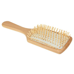 Peigne de massage en bois naturel avec base en caoutchouc et brosse en bois, taille : grand