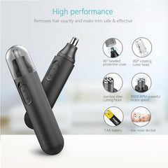 XPREEN XPRE001 Compact High-Speed Electric Nose and Ear Hair Trimmer with 360-Degree Rotation Blade for Men and Women