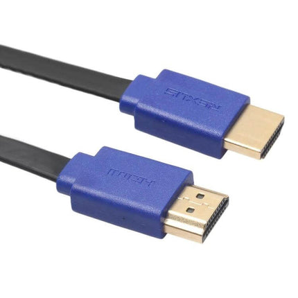 HDMI Cable for TV and Device Connections, 1.8 Meters Long - 1.8m gold-plated HDMI cable with blue connectors for TV, laptop, gaming console connections up to 1080P