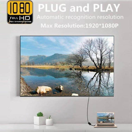 HDMI Switch with Remote Control for 5 Devices and 4K Support showing TV and laptop connected, plug-and-play 4K/1080p home theater setup