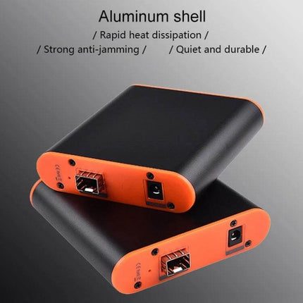 Fiber Optic HDMI Extender with KVM for Video Signal Extension - black orange aluminum shell units for long-distance HDMI and KVM control