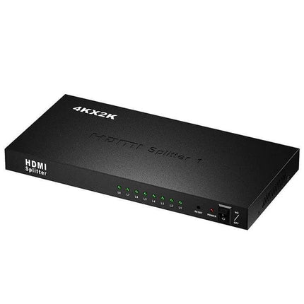 HDMI Splitter for Connecting One Source to Eight Displays - black 1x8 4Kx2K HDMI distribution box for home theater and business presentations
