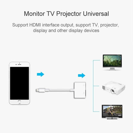 iPhone 8-Pin to HDMI Cable for Home Video Sharing connecting iPhone to TV projector and monitor for streaming movies and presentations