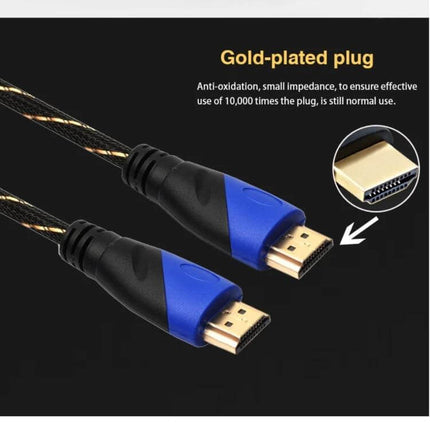 15 Meter HDMI Cable for High-Definition Video and Audio Links - gold-plated HDMI 1.4 connectors with braided jacket for home theater and gaming setups