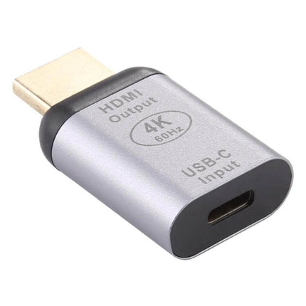 Aluminum Alloy USB-C to HDMI Adapter for Video Connections - compact silver 4K 60Hz USB-C to HDMI converter for laptops, Mac, Windows, Android displays