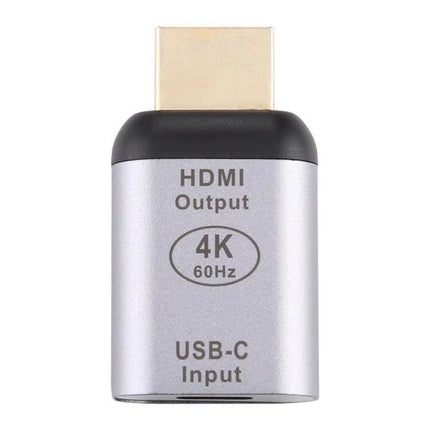 Aluminum Alloy USB-C to HDMI Adapter for Video Connections, silver 4K 60Hz HDMI output, USB-C input, compact durable aluminum design