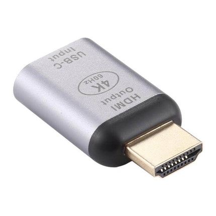 Aluminum Alloy USB-C to HDMI Adapter for Video Connections - compact silver aluminum alloy adapter for mirroring laptop to HDMI display