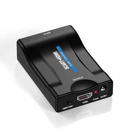 SCART to HDMI Video Converter with 1080P Output for Modern TVs - black plug-and-play SCART-to-HDMI adapter for retro consoles and VHS