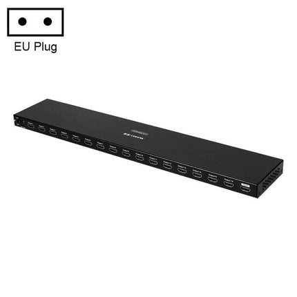 16-Port HDMI Splitter for Connecting Multiple Displays - slim black rackmount HDMI splitter supporting up to 4K x 2K for TVs and projectors