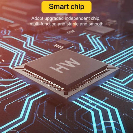 Versatile USB-C Hub for iPad Pro Connectivity Expansion with smart chip illustration showing HW microchip and circuit traces