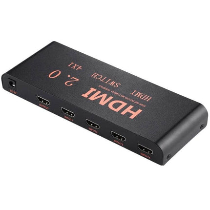 4 Input HDMI Switch with Remote for Home Entertainment black 4-port HDMI 2.0 switch box with remote for TV and gaming consoles