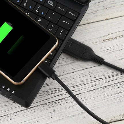 Lenovo Yoga 3 USB-C Charger Cable for Lenovo Devices, 1.8 Meters - black charging cable connected to laptop and phone