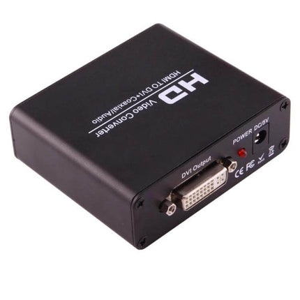 NEWKENG X5 HDMI to DVI Video Converter with Audio Output compact black converter box showing DVI output and power port