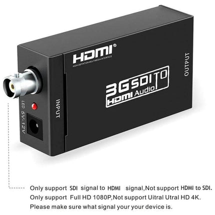 NEWKENG Mini SDI to HDMI Video Converter for Signal Adaptation black 3G SDI to HDMI audio adapter box with BNC input and HDMI output