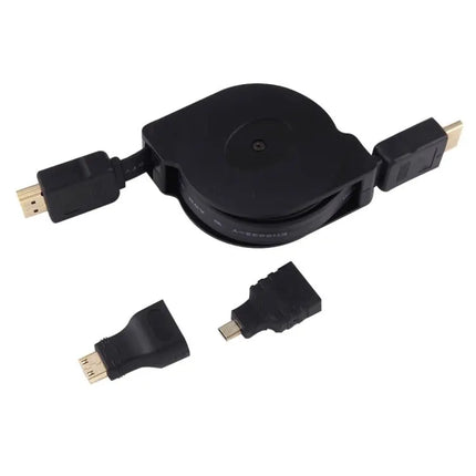 HDMI Cable 1m with Mini and Micro Adapters for TVs and Devices