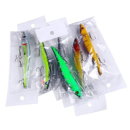 HENGJIA 6-Color Submerged Minnow Lure Set For Everyday Fishing, 12cm — six packaged 12cm glow night-light minnows in assorted colors