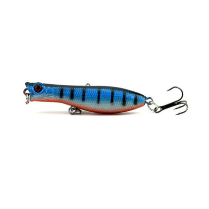 HENGJIA 6 cm Popper Lures Bionic Fishing Bait For Freshwater - blue multi-color clear lifelike 6cm popper with treble hook