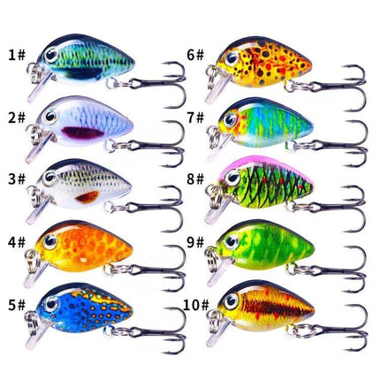 HENGJIA Floating Mini 2.5cm Luya Bait For Freshwater Fishing - 10 colorful 2.5cm floating lures with 3D eyes for ponds rivers lakes