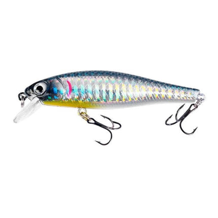 HENGJIA Minnow Lure Floating 8.8cm For Freshwater Fishing - silver holographic plastic body with metal hooks, 10-color set surface-action lure