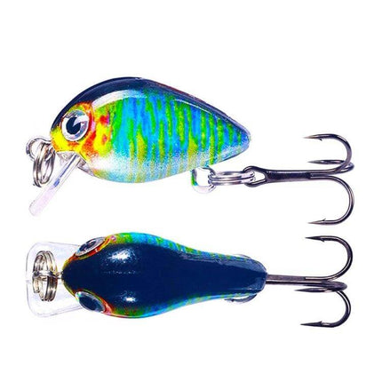 HENGJIA Floating Mini 2.5cm Luya Bait For Freshwater Fishing - small colorful 2.5cm floating lure with 3D eyes and treble hooks for ponds, rivers, lakes