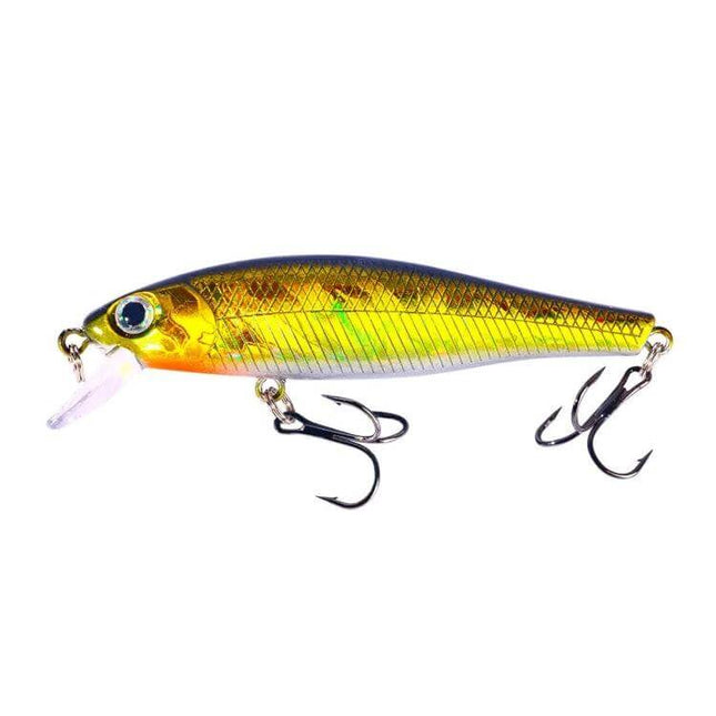 HENGJIA Minnow Lure Floating 8.8cm For Freshwater Fishing - gold 8.8cm floating minnow, plastic body with metal hooks, 9g surface lure