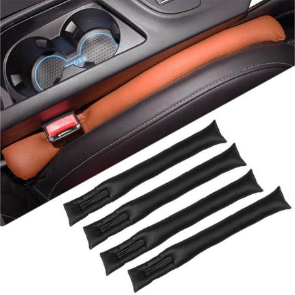 Leather Car Seat Gap Filler for Preventing Items from Falling placed between car seats to stop keys, phones and snacks from slipping