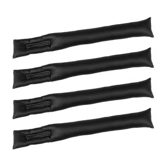 Leather Car Seat Gap Filler for Preventing Items from Falling - black leather seat gap stoppers that attach to seat belt catch to block keys, phone, small items