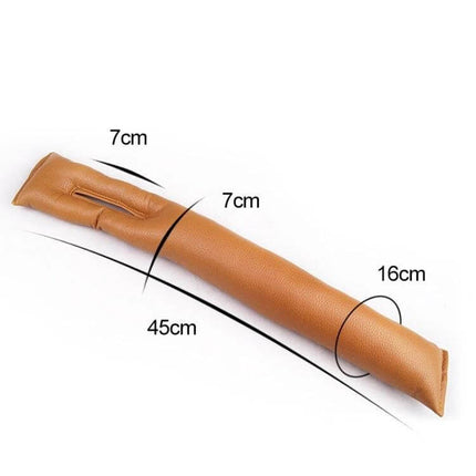 Leather Car Seat Gap Filler for Preventing Items from Falling - brown leather 45cm seat gap stopper that attaches to seat belt catch