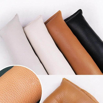 Leather Car Seat Gap Filler for Preventing Items from Falling - premium leather gap pads in beige tan black for keeping phones keys from slipping