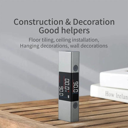 Xiaomi Youpin Dual Laser Goniometer for Angle Measurement handheld dual-axis device with red laser on wooden surface for construction and decoration