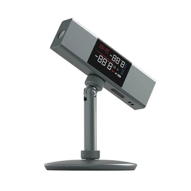 Xiaomi Duka Dual Laser Goniometer with Holder for Angle Measuring on adjustable stand showing digital display and laser emitter